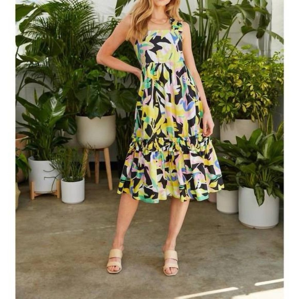 Crosby by Mollie Burch Bowie Dress Exotic Tropics Women’s Size M